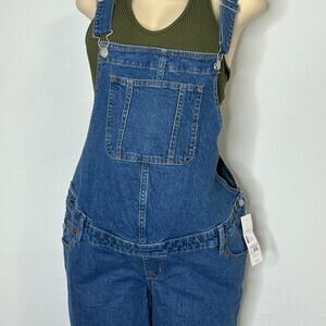 Isabel Maternity Denim Overalls Women Size 8 Medium Wash Stretch NWT